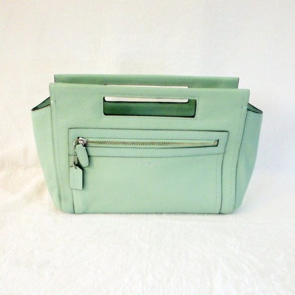 Coach Legacy Basket Clutch Mint Green Handbag - Picture 1 of 12